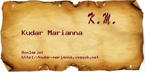 Kudar Marianna névjegykártya